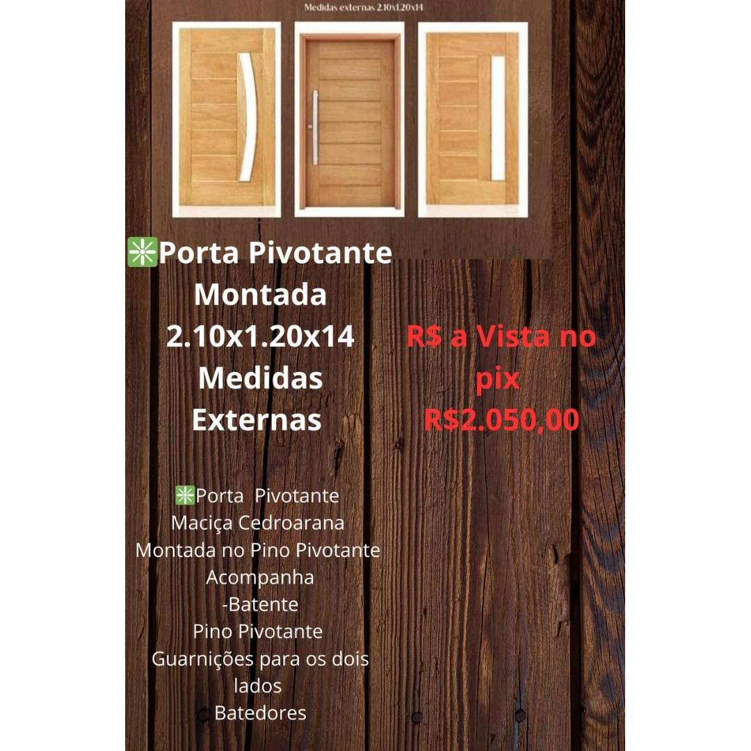 ♦️ PORTA PIVOTANTE MACIÇA CEDROARANA
