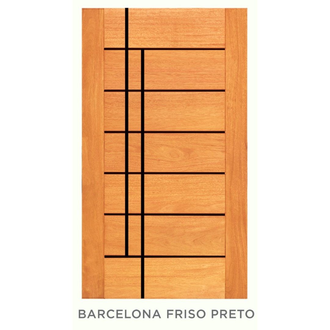 ✅ FOLHA PORTA BARCELONA FRISO   PRETO MACIÇA