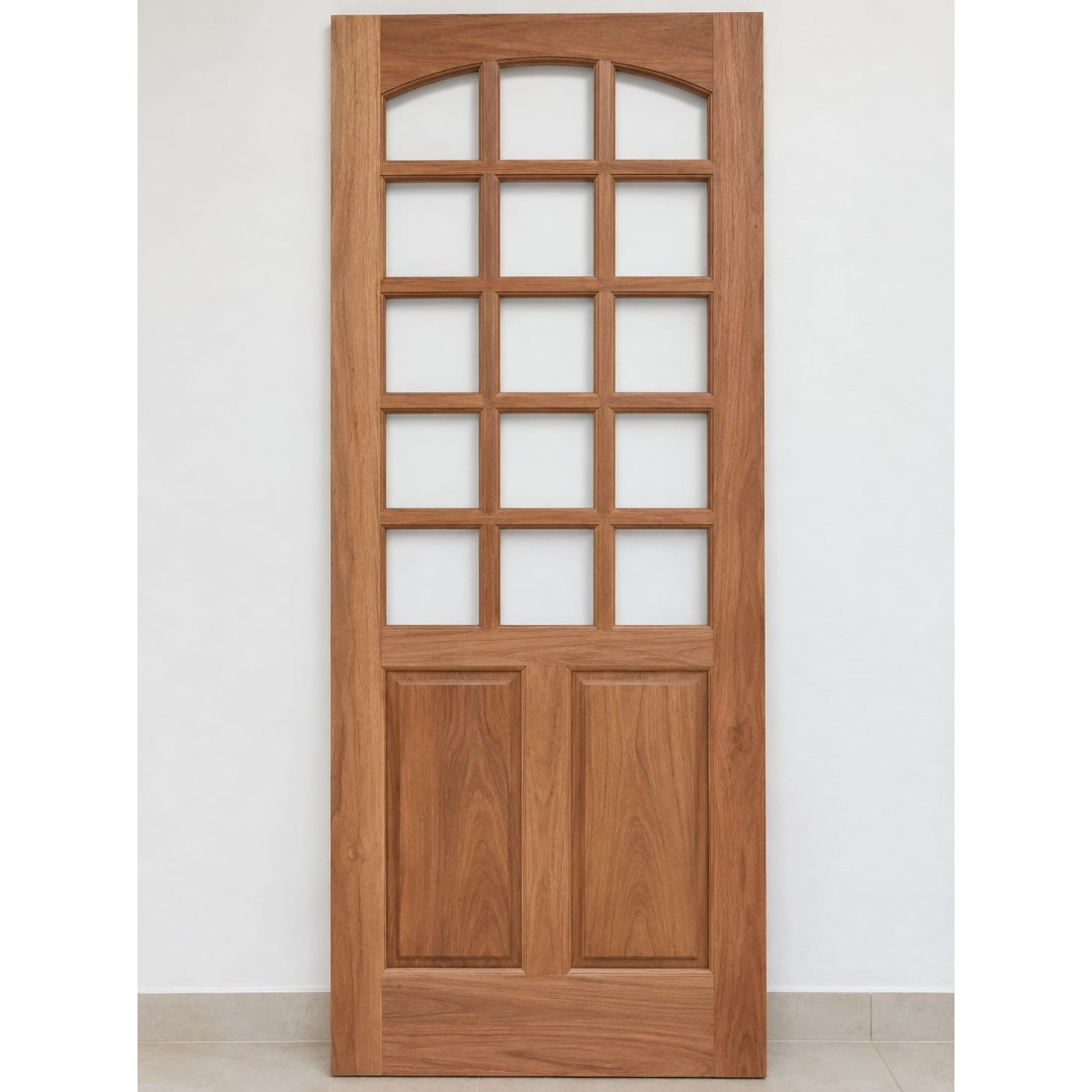 ✅FOLHA DE PORTA  15 VIDROS E 2 ALMOFADAS  MACIÇA 3.5 DE ESPESSURA