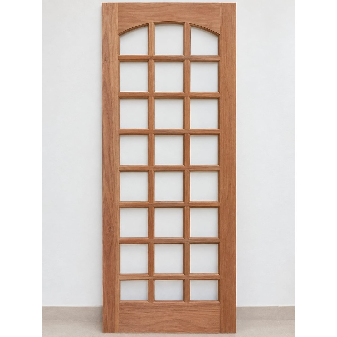 ✔️ FOLHA DE PORTA  24 VIDROS DETALHE RETO  ,ARCO  MACIÇA COM 3.5 DE ESPESSURA